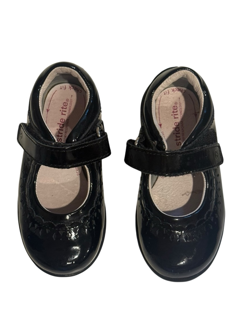 Stride Rite Toddler Girl Cora Mary Jane Leather Dress Black Shoes Casual Sz 6.5W